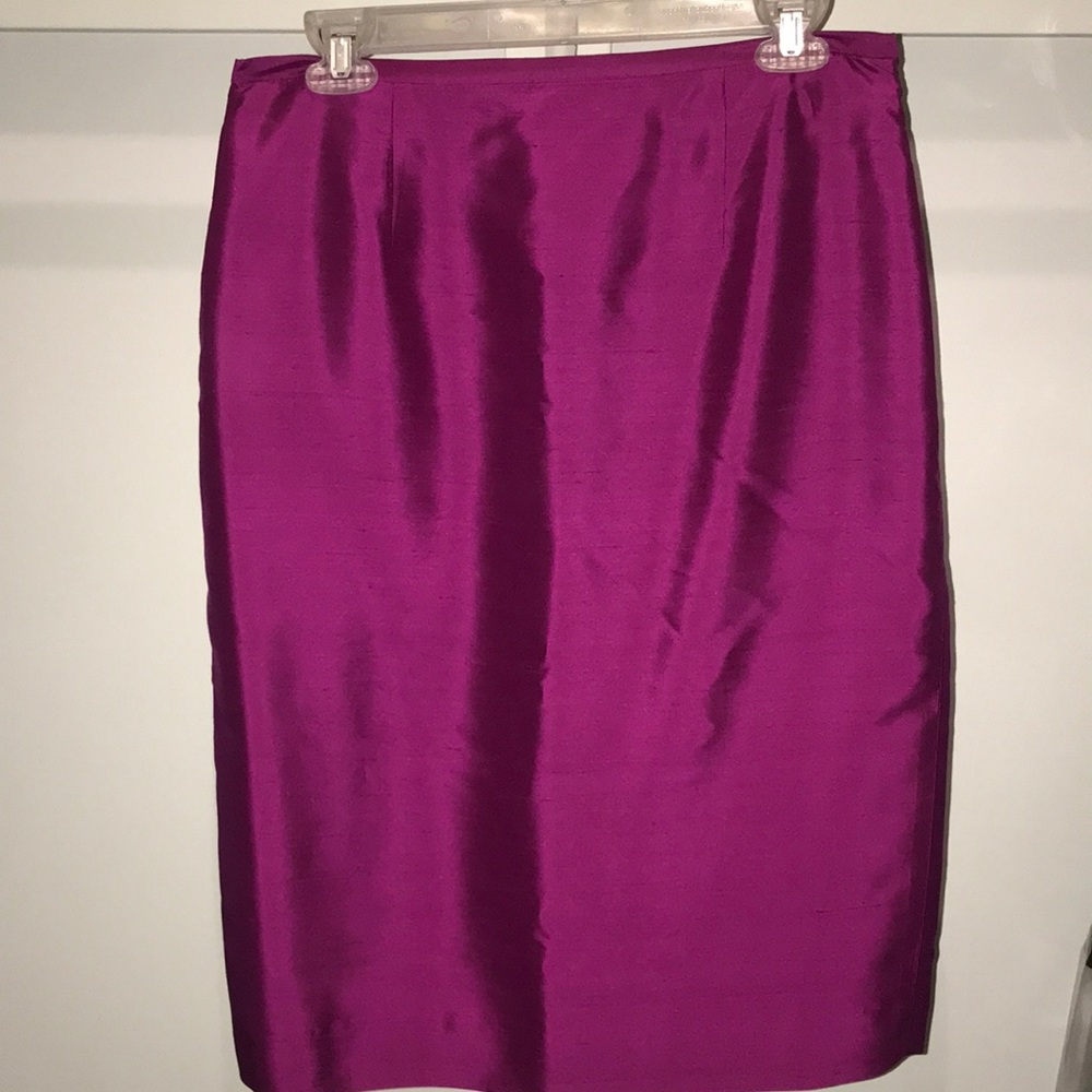 Silk Fuschia Pencil Skirt
